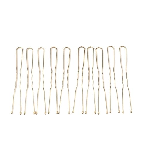 5/7cm 20pcs U-förmige Haarspange Haarspange Haarspangen Bobby Pins Metall Haarnadel Damen Brautfrisur Modellierwerkzeug (Gold 6cm) von ESMENATZLS