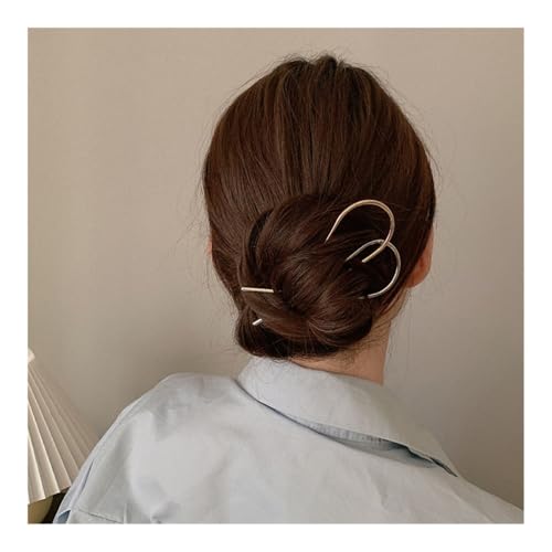 5pcs Gerade U-förmige Haarspangen Haarnadeln für Frauen Mädchen Haarböcke Braut Haarstyling-Accessoires Gold Farbe Metall Haarspangen Haarspangen von ESMENATZLS