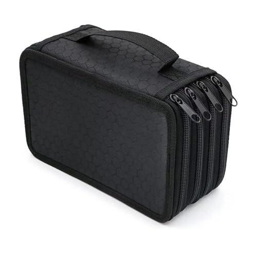 ESMENATZLS 72 Löcher Federmäppchen 4 Schichten Kawaii Bleistift Boxen Mädchen Veranstalter Stift Beutel Kunst Schule Liefert Nette Schreibwaren, blacks, One size von ESMENATZLS