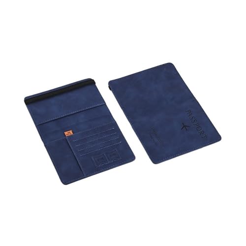 ESMENATZLS Männer PU Leder Brieftasche Reise Pass Geldbörse Karte Männlichen Reise Zubehör Hand Tragen Pass Visitenkarten Halter Brieftasche, blu, One size von ESMENATZLS