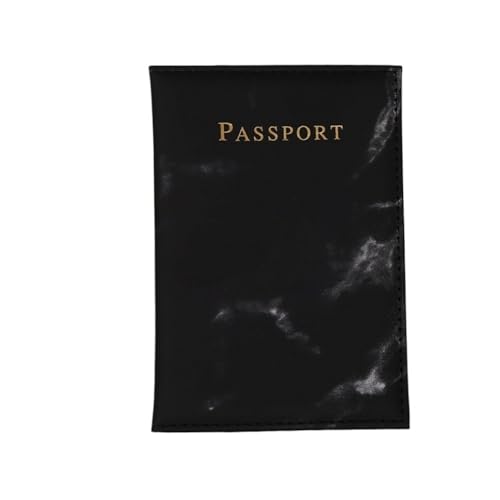 ESMENATZLS Mode Frauen Männer Pass Abdeckung PU Leder Marmor Stil Reise ID Kreditkarte Pass Halter Paket Brieftasche Taschen Beutel, blacks, One size von ESMENATZLS