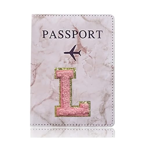 ESMENATZLS Modische Reisepasshülle | Buchstaben-Stickerei | Geldbörse | Reisepasshülle | PU Leder | Uni, A 1475 (L), one size von ESMENATZLS