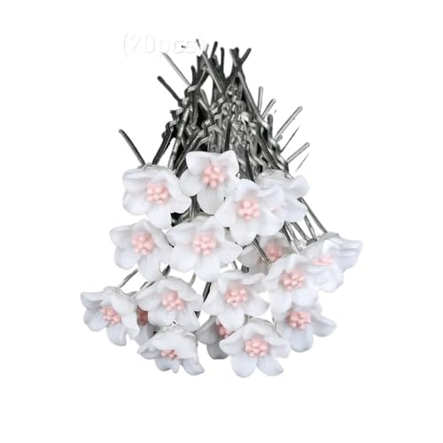 Elegante Kristall-Haarklammern, Brautperle, U-Form, Metallkamm, Haarnadeln für Frauen, Schmuck-Zubehör, 20 Stück (20 Stecknadeln) von ESMENATZLS