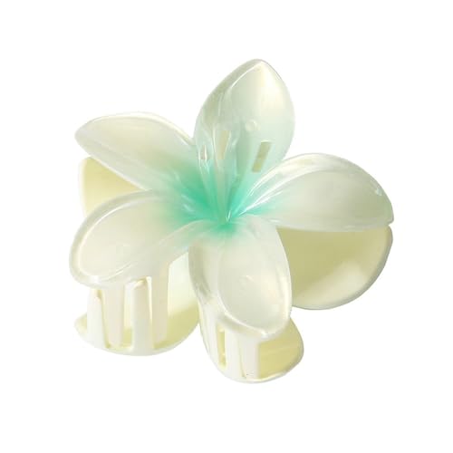 Haarnadel mit süßem Farbverlauf, Acryl, Plumeria-Blume, Haarnadel, Haar-Accessoire für Damen, 8 cm, 4 Stück (Cyan-Blau) von ESMENATZLS