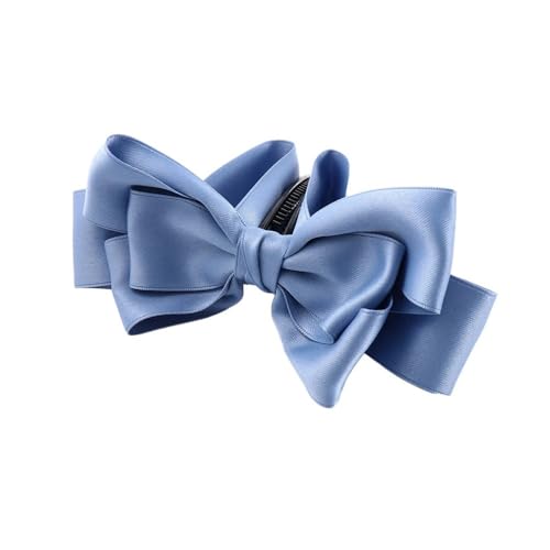 Korea Schleife Bananenbogen Clip Nachahmung Perle Vertikal Pony Clip Süße Haarspange Mode Damen Haarschmuck (Blau) von ESMENATZLS