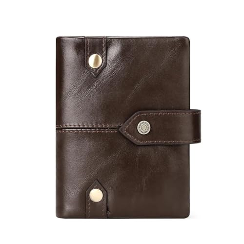 Münzgeldbörse Kopfschicht Rindsleder Uni Kartenhalter Echtleder Herren und Damen Kurze Geldbörse Kleine Geldbörse Münzbörse, braun, Einheitsgröße von ESMENATZLS