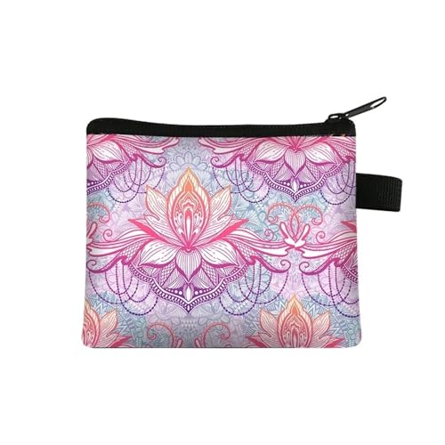 Münzgeldbörse für Damen, kleine Geldbörse, mehrfarbiges Muster, niedlich, Mandala-Blumendruck, Ausweis, Kreditkartenetui, Mini-Münzhalter, 028, Einheitsgröße Münzgeldbörse für Damen, kleine Geldbörse, mehrfarbiges Muster, niedlich, Mandala-Blumendruck, Ausweis, Kreditkartenetui, Mini-Münzhalter, 028, Einheitsgröße von ESMENATZLS