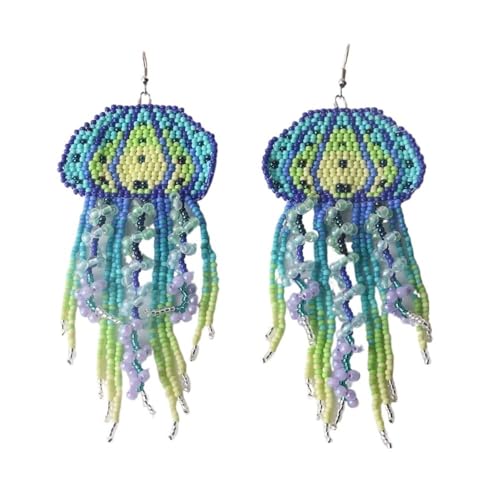 Perlenohrringe Quaste Medusa Regenbogen Handstricken Gradient Bohemia Legierung Gezeiten Einfache Reisperlenohrringe, Einheitsgröße, Achat Perlenohrringe Quaste Medusa Regenbogen Handstricken Gradient Bohemia Legierung Gezeiten Einfache Reisperlenohrringe, Einheitsgröße, Achat von ESMENATZLS