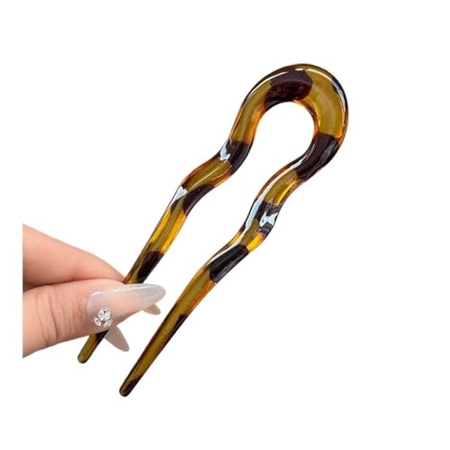 U-förmige Haargabel Mode Schild Acetat Acryl Haarspange Geometrisches Kopfbedeckungsmuster Haarböckchen Frauen Mädchen (B) von ESMENATZLS