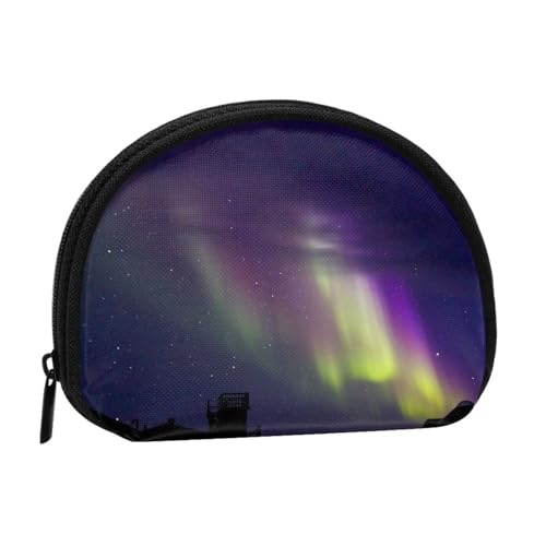 Aurora Polaris-Druck, tragbare Mini-Aufbewahrungstasche, muschelförmige Geldbörse, kleine Münzgeldbörse, Muschel-Aufbewahrungstasche von ESNAIUVCD
