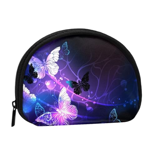 Background with Night Butterflies Print Portable Mini Storage Bag Shell Shaped Wallet Small Coin Wallet Shell Storage Bag von ESNAIUVCD