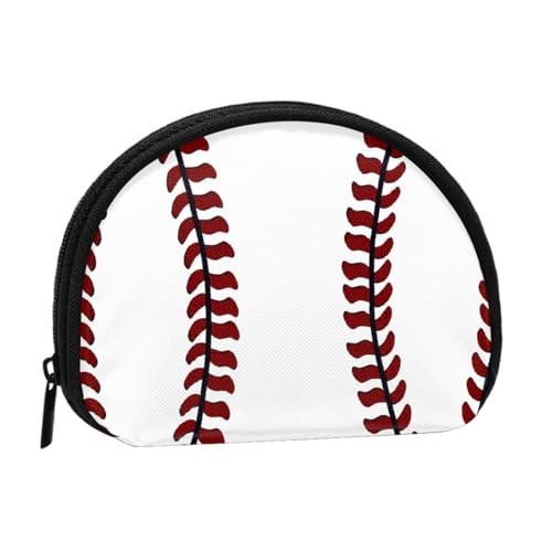 Baseball-Softball-Schnürsenkel-Druck, tragbare Mini-Aufbewahrungstasche, Muschelform, kleine Münzgeldbörse, Muschel-Aufbewahrungstasche von ESNAIUVCD