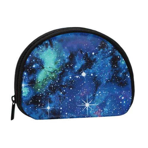 Blue Universe Space Galaxy Print Portable Mini Storage Bag Shell Shaped Wallet Small Coin Wallet Shell Storage Bag von ESNAIUVCD