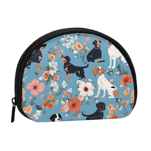 Border Collie Florals Print Tragbare Mini-Aufbewahrungstasche Muschelförmige Geldbörse Kleine Münzbörse Muschel Aufbewahrungstasche von ESNAIUVCD
