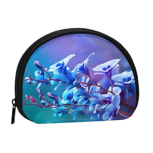 Bunte Orchideen Blumendruck, tragbare Mini-Aufbewahrungstasche, Muschelform, kleine Münzgeldbörse, Muschel-Aufbewahrungstasche von ESNAIUVCD