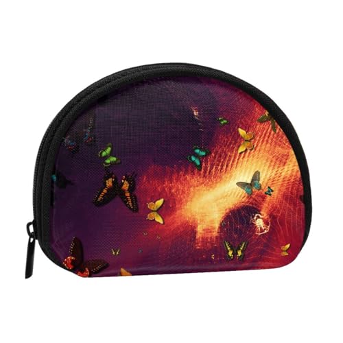 Bunte Schmetterlingsmuster, tragbare Mini-Aufbewahrungstasche, muschelförmige Geldbörse, kleine Münzgeldbörse, Muschel-Aufbewahrungstasche von ESNAIUVCD