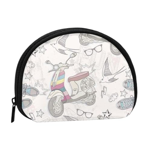 Cartoon Auto Vögel Schuhe Druck Tragbare Mini Aufbewahrungstasche Muschelförmige Geldbörse Kleine Münze Geldbörse Shell Aufbewahrungstasche von ESNAIUVCD