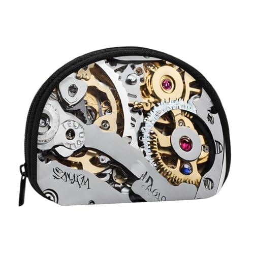 Coole Steampunk-Getriebe-Druck, tragbare Mini-Aufbewahrungstasche, Muschelform, kleine Münzgeldbörse, Muschel-Aufbewahrungstasche von ESNAIUVCD