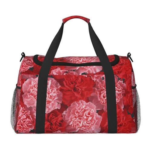 Damen-Sporttasche mit Pfingstrosen-Motiv, Reisetasche, Sporttasche mit Fach, Seesack für Herren, Damen, Handgepäck, Wochenend-Reisehandtasche für Damen von ESNAIUVCD