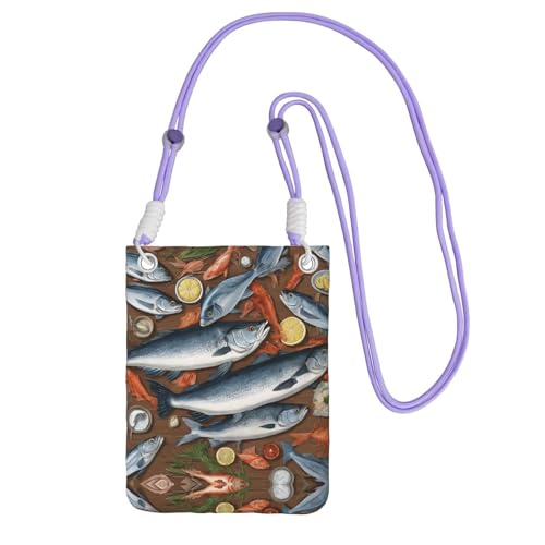 ESNAIUVCD Angelköderaufdruck trägt eine Handytasche diagonal, Crossbody-Tasche, geeignet zum Tragen von Handywechsel, etc, violett, Einheitsgröße von ESNAIUVCD