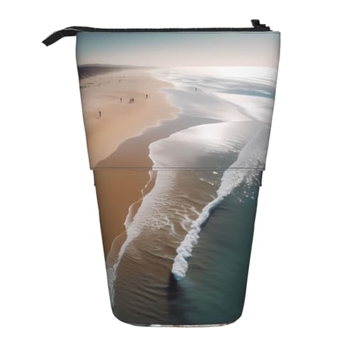 ESNAIUVCD Bedrucktes Federmäppchen mit Strand-Aufdruck, personalisierbar, personalisierbar, für Studenten, Kinder, Erwachsene, für Schule, Büro von ESNAIUVCD