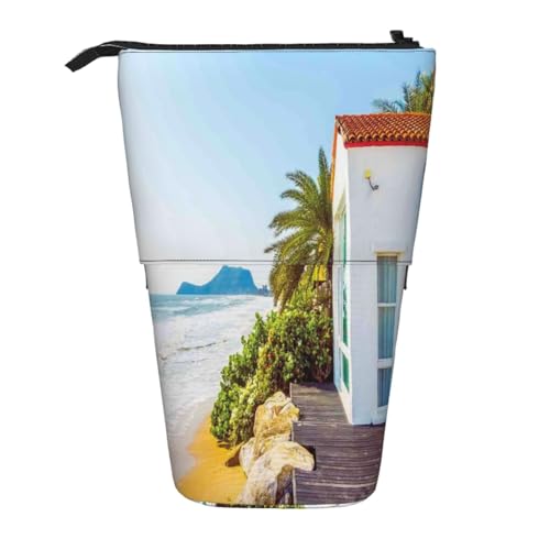 ESNAIUVCD Bedrucktes Federmäppchen mit Strand-Aufdruck, personalisierbar, personalisierbar, für Studenten, Kinder, Erwachsene, für Schule, Büro von ESNAIUVCD