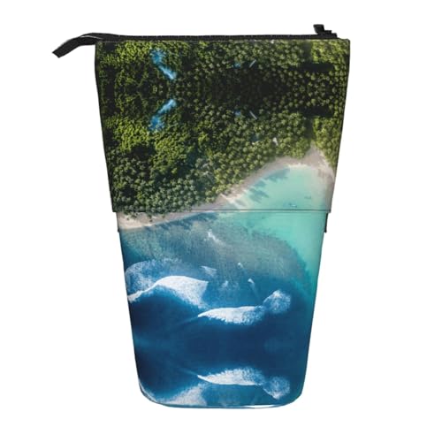 ESNAIUVCD Bedrucktes Federmäppchen mit Strand-Aufdruck, personalisierbar, personalisierbar, für Studenten, Kinder, Erwachsene, für Schule, Büro von ESNAIUVCD