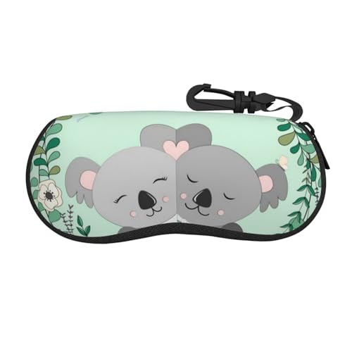 ESNAIUVCD Brillenetui mit Koala-Aufdruck, weiche Tasche mit Gürtelclip, ultraleichtes Neopren-Reißverschluss-Brillenetui, tragbares Reise-Brillenetui für Damen und Herren, Schwarz , One size ESNAIUVCD Brillenetui mit Koala-Aufdruck, weiche Tasche mit Gürtelclip, ultraleichtes Neopren-Reißverschluss-Brillenetui, tragbares Reise-Brillenetui für Damen und Herren, Schwarz , One size von ESNAIUVCD