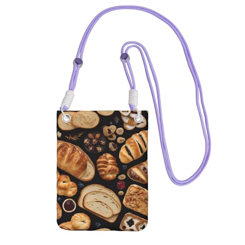 ESNAIUVCD Cheese Sandwiches Print trägt eine Handytasche diagonal, Crossbody-Tasche, geeignet zum Tragen von Handywechsel, etc, violett, Einheitsgröße von ESNAIUVCD