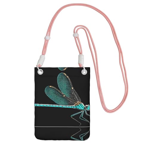 ESNAIUVCD Dragonfly Black Print Carry A Mobile Phone Bag Diagonal, Crossbody Bag, Suitable for Carrying Mobile Phone Change, Etc, rose, Einheitsgröße ESNAIUVCD Dragonfly Black Print Carry A Mobile Phone Bag Diagonal, Crossbody Bag, Suitable for Carrying Mobile Phone Change, Etc, rose, Einheitsgröße von ESNAIUVCD