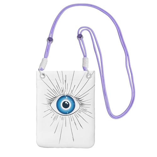 ESNAIUVCD Evil Eye Print trägt eine Handytasche diagonal, Crossbody-Tasche, geeignet zum Tragen von Handywechsel, etc, violett, Einheitsgröße von ESNAIUVCD