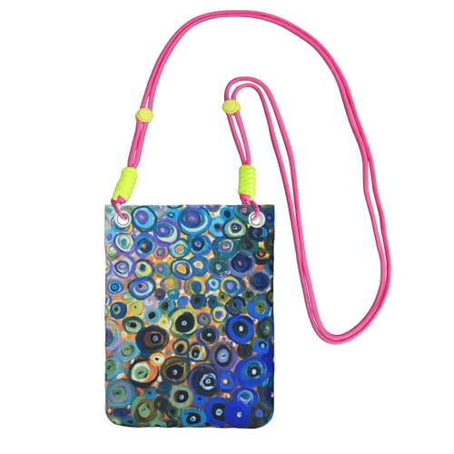 ESNAIUVCD Farbiger Malerei-Druck, trägt eine Handytasche diagonal, Crossbody-Tasche, geeignet zum Tragen von Handywechsel, etc, Fuchusia, Einheitsgröße von ESNAIUVCD