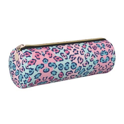 ESNAIUVCD Federmäppchen aus Leder, zylindrisch, mit Reißverschluss, PU-Leder, multifunktionale Schreibwaren-Aufbewahrung, geeignet für Studenten, gold, Einheitsgröße, Kosmetikkoffer von ESNAIUVCD