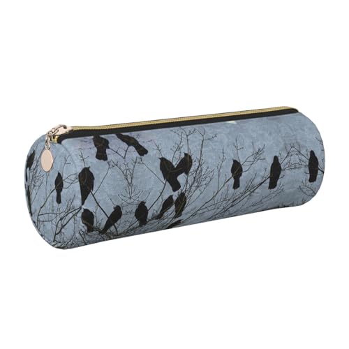 ESNAIUVCD Federmäppchen aus Leder, zylindrischer Reißverschluss, PU-Leder, multifunktionale Schreibwaren-Aufbewahrung, geeignet für Studenten, gold, Einheitsgröße, Kosmetikkoffer von ESNAIUVCD