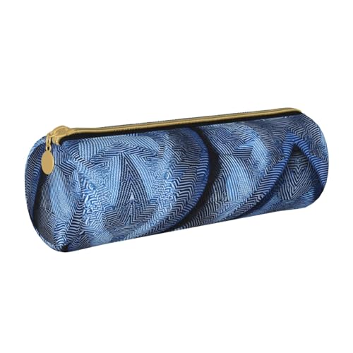 ESNAIUVCD Federmäppchen aus Leder mit zylindrischem Reißverschluss, hochwertiges PU-Leder, multifunktionale Schreibwarenaufbewahrung, geeignet für Studenten, weiß, Einheitsgröße, Kosmetikkoffer von ESNAIUVCD