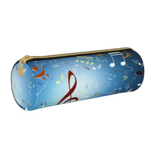 ESNAIUVCD Federmäppchen aus Leder mit zylindrischem Reißverschluss, hochwertiges PU-Leder, multifunktionale Schreibwarenaufbewahrung, geeignet für Studenten, weiß, Einheitsgröße, Kosmetikkoffer von ESNAIUVCD