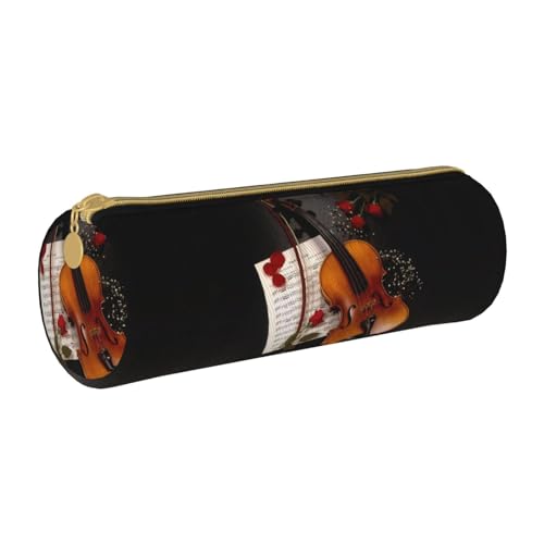 ESNAIUVCD Federmäppchen aus Leder mit zylindrischem Reißverschluss, hochwertiges PU-Leder, multifunktionale Schreibwarenaufbewahrung, geeignet für Studenten, weiß, Einheitsgröße, Kosmetikkoffer von ESNAIUVCD