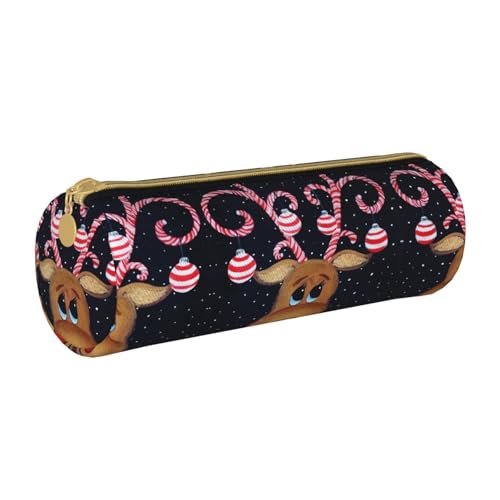 ESNAIUVCD Federmäppchen aus Leder mit zylindrischem Reißverschluss und Sternenhimmel, hochwertiges PU-Leder, multifunktionale Schreibwarenaufbewahrung, geeignet für Studenten, weiß, Einheitsgröße, von ESNAIUVCD