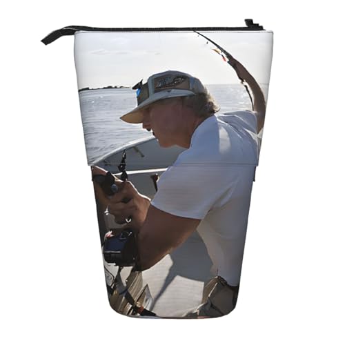 ESNAIUVCD Federmäppchen mit Angelruten-Aufdruck, personalisierbar, personalisierbar, für Studenten, Kinder, Erwachsene, für Schule, Büro von ESNAIUVCD