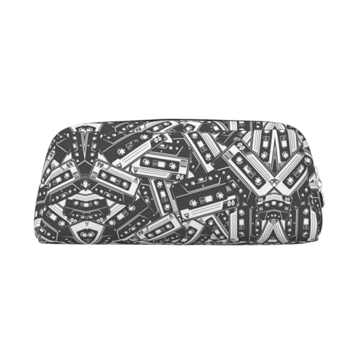 ESNAIUVCD Federmäppchen mit Audiotape-Druck, großes Federmäppchen, Arbeit, Reisen, multifunktionales Federmäppchen, Make-up-Tasche, silber, Einheitsgröße, Kosmetikkoffer ESNAIUVCD Federmäppchen mit Audiotape-Druck, großes Federmäppchen, Arbeit, Reisen, multifunktionales Federmäppchen, Make-up-Tasche, silber, Einheitsgröße, Kosmetikkoffer von ESNAIUVCD