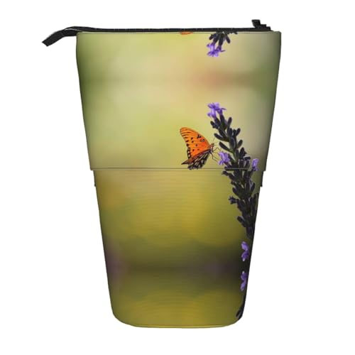 ESNAIUVCD Federmäppchen mit Blumendruck, personalisierbar, einziehbar, personalisierbar, für Studenten, Kinder, Erwachsene, für Schule, Büro von ESNAIUVCD