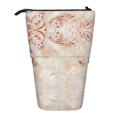 ESNAIUVCD Federmäppchen mit Blumendruck, personalisierbar, einziehbar, personalisierbar, für Studenten, Kinder, Erwachsene, für Schule, Büro von ESNAIUVCD