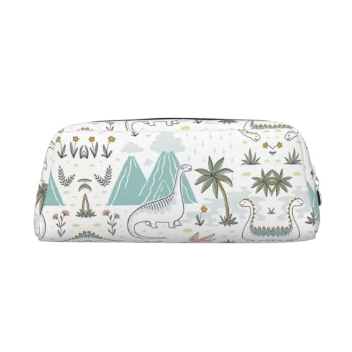 ESNAIUVCD Federmäppchen mit Dinosaurier-Motiv, Reißverschluss, großes Federmäppchen, Arbeit, Reisen, multifunktionales Federmäppchen, Make-up-Tasche, silber, Einheitsgröße, Kosmetikkoffer von ESNAIUVCD