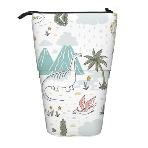 ESNAIUVCD Federmäppchen mit Dinosaurier-Motiv, personalisierbar, einziehbar, personalisierbar, für Studenten, Kinder, Erwachsene, für Schule, Büro von ESNAIUVCD