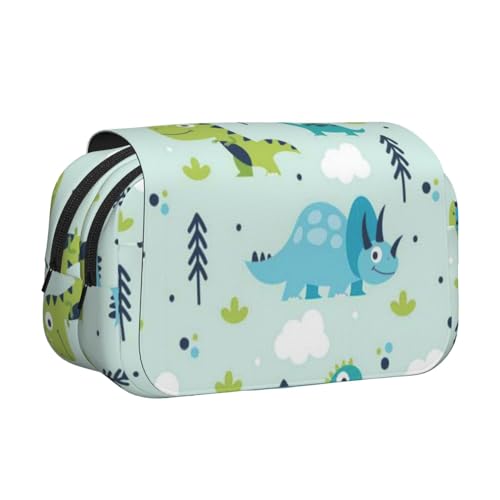 ESNAIUVCD Federmäppchen mit Dinosaurier-Muster, großes Fassungsvermögen, doppellagig, geeignet für Jungen, Mädchen und Erwachsene. Diese Büro-Stifttasche mit Fächer, Schwarz , Einheitsgröße von ESNAIUVCD