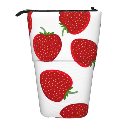 ESNAIUVCD Federmäppchen mit Erdbeer-Aufdruck, personalisierbar, personalisierbar, für Studenten, Kinder, Erwachsene, für Schule, Büro von ESNAIUVCD