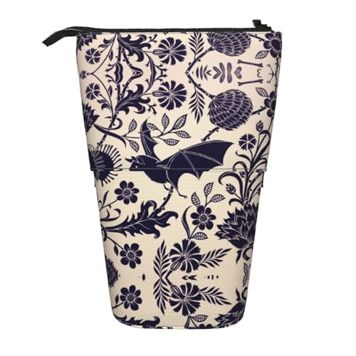 ESNAIUVCD Federmäppchen mit Fledermausdruck, personalisierbar, einziehbar, personalisierbar, für Studenten, Kinder, Erwachsene, für Schule, Büro von ESNAIUVCD