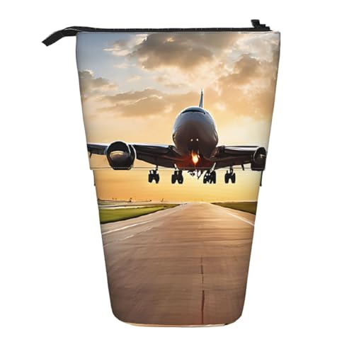 ESNAIUVCD Federmäppchen mit Flugzeugdruck, personalisierbar, mit individuellem Namen, für Studenten, Kinder, Erwachsene, für Schule, Büro von ESNAIUVCD