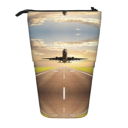 ESNAIUVCD Federmäppchen mit Flugzeugdruck, personalisierbar, mit individuellem Namen, für Studenten, Kinder, Erwachsene, für Schule, Büro von ESNAIUVCD