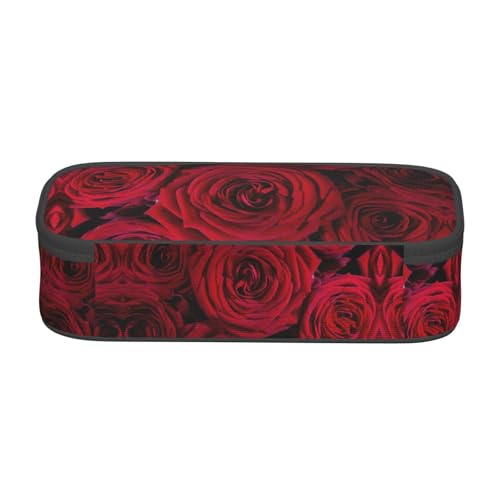 ESNAIUVCD Federmäppchen mit Gartenrosen-Aufdruck für Kinder, Schulstifte, großes Fassungsvermögen, für Grundschule, Schreibwarenbeutel von ESNAIUVCD